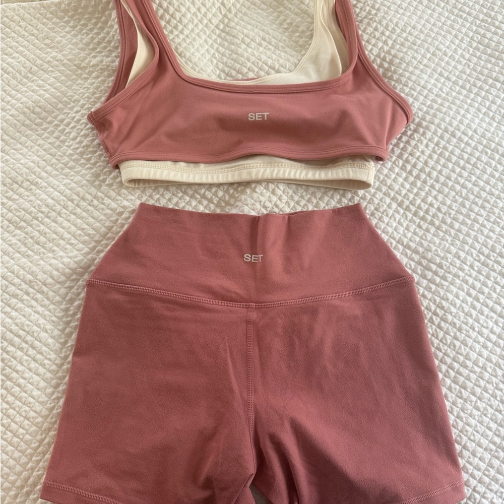 SET Active Blush and Ivory Bra and Shorts
